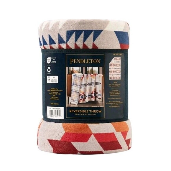Pendleton Reversible Plush Throw, 600 GSM 50" x 70" Printed Patterns Throw - Picture 1 of 4